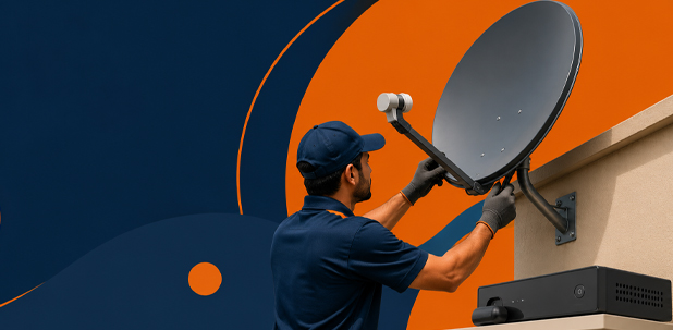 DTH satellite dish installation